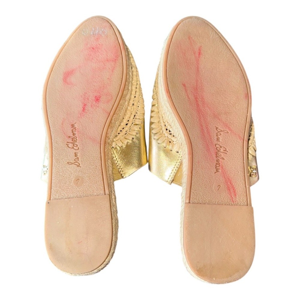 Sam Edelman Austin Mule in Gold Metallic Leather 7 - Picture 12 of 13